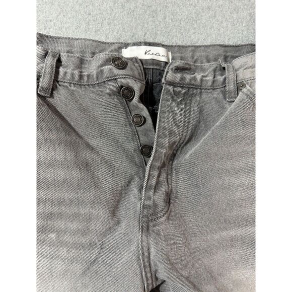 KanCan Jeans Women's 31 Gray Flare Raw Hem Button Fly Stretch High Rise Denim - Picture 2 of 11